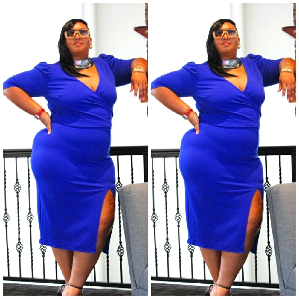 NWTPlus size 2 Piece Skirt Set Blue 2X